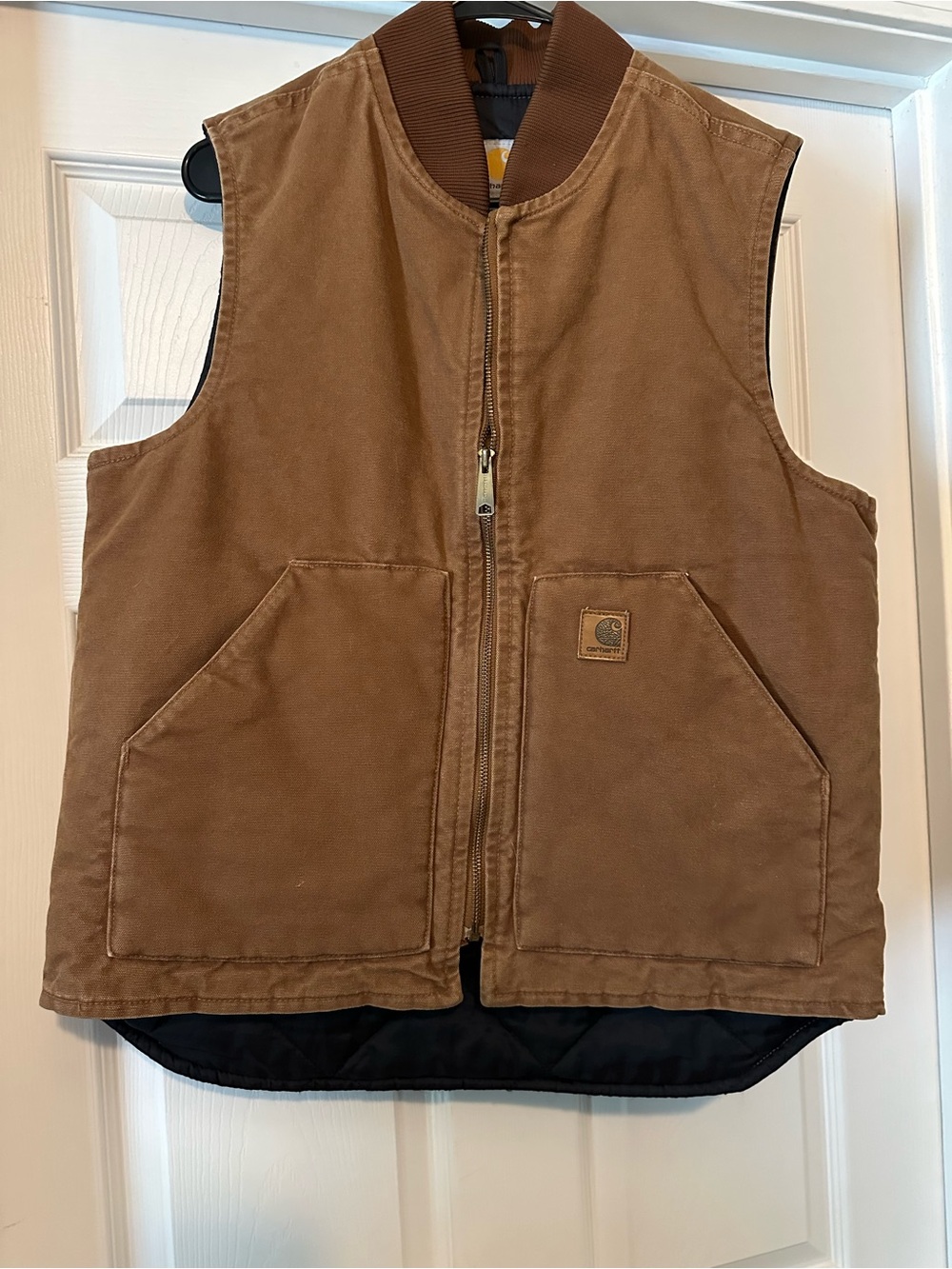 Carhartt Brown Canvas Zip Vest